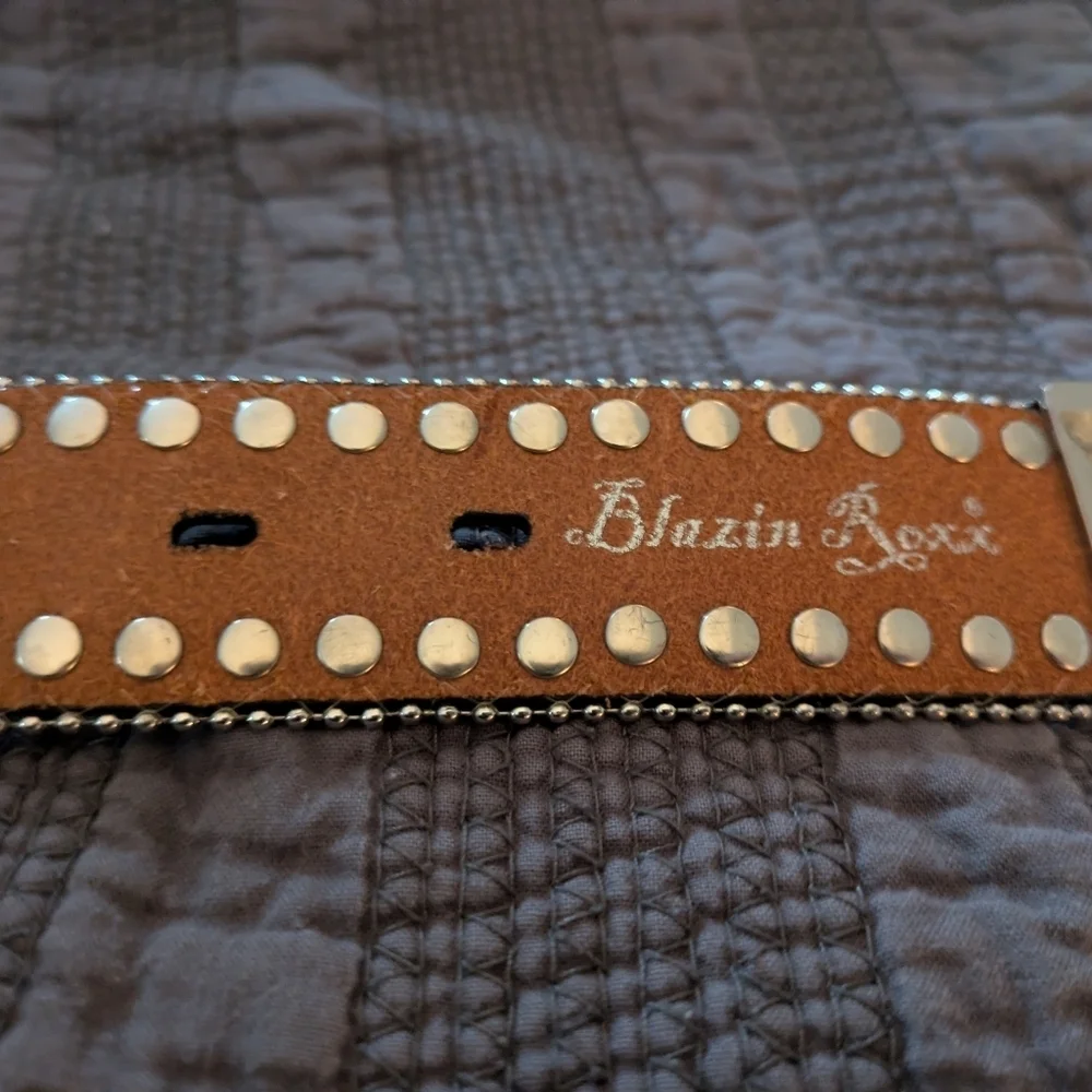 Blazin Roxx Black and Silver Studded Belt